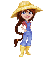 Cute Young Farmer Girl Cartoon Vector Character AKA Dianne